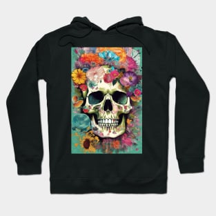 Bloom Skull - Pastel Floral Skull T-Shirt Design Hoodie